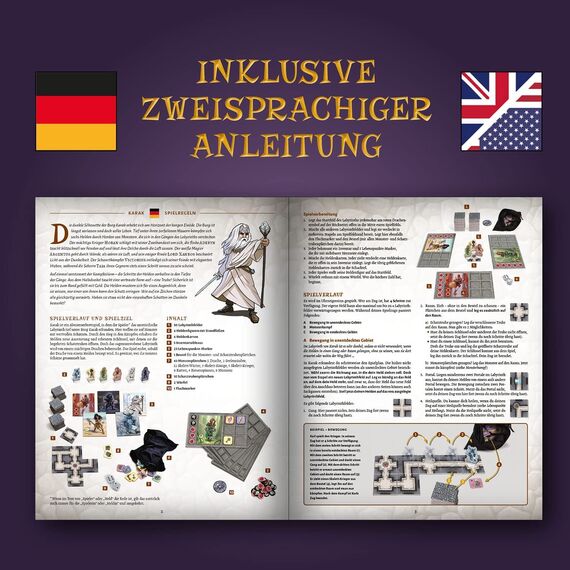 Kosmos 682286 Karak - Das Abenteuer beginnt, spannendes Kinderspiel ab 7 Jahre für 2-5 Personen, Fantasy Abenteuer Spiel, Brettspiel mit Würfeln, deutsche Anleitung, Grey