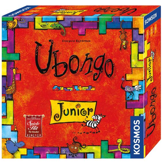 Kosmos 697396 Ubongo Junior, rasantes Kinderspiel ab 5 Jahren, Knobelspaß und Legespiel, für 1-4 Spieler