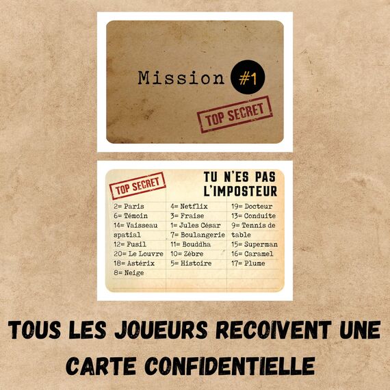 L'Imposteur - Saurez-Vous Le démasquez ? Bluff, Créativité, Jeux de Mots et Suspicions ! Jeu d'ambiance - Jeu de Société - Jeu de Cartes - Jeu de Société Adulte - Jeux apéro…