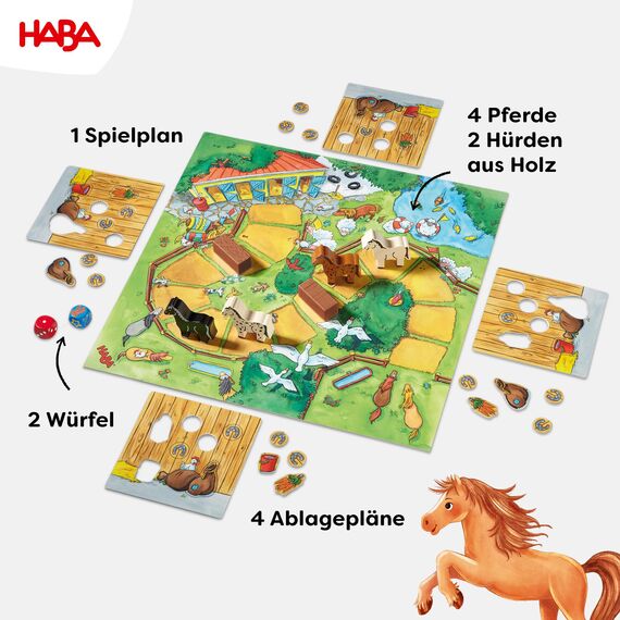 HABA Hoppe Reiter – Spannendes Pferde-Wettlaufspiel - für Kinder ab 3 Jahren - fördert Regelverständnis & Entscheidungsfähigkeit – 1004321001