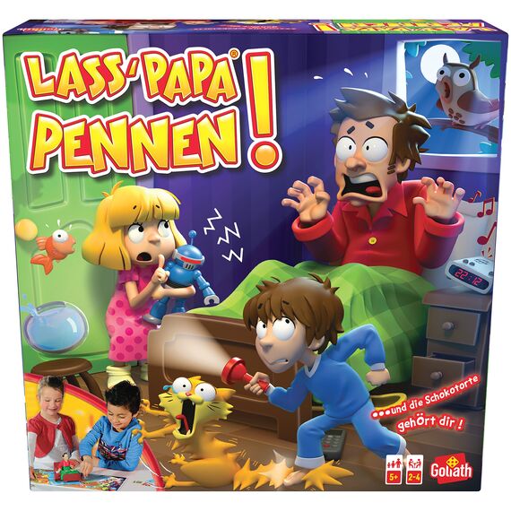 Goliath - LASS PAPA PENNEN - Kinderspiele ab 5 Jahren und 2 bis 4 Spieler - Gesellschaftsspiel für Junge und Mädchen voller Aufregung und Spaß mit Eindeutigen Anleitungen, Blau