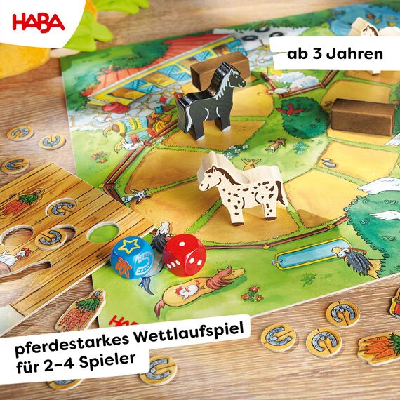 HABA Hoppe Reiter – Spannendes Pferde-Wettlaufspiel - für Kinder ab 3 Jahren - fördert Regelverständnis & Entscheidungsfähigkeit – 1004321001