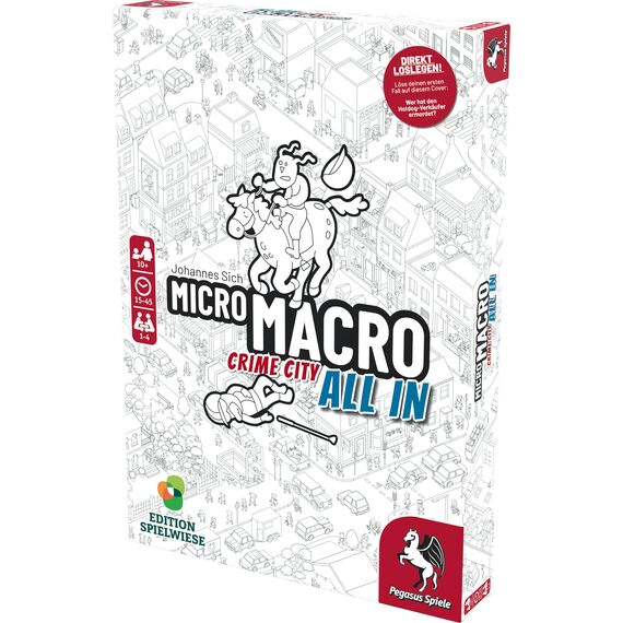Pegasus/Spielwiese 59062G MicroMacro: Crime City 3 – All In (Edition Spielwiese), Schwarz-weiß-metropole