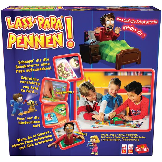 Goliath - LASS PAPA PENNEN - Kinderspiele ab 5 Jahren und 2 bis 4 Spieler - Gesellschaftsspiel für Junge und Mädchen voller Aufregung und Spaß mit Eindeutigen Anleitungen, Blau
