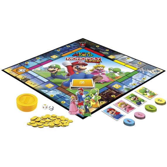 Hasbro Brettspiel Monopoly Junior Super Mario Edition für Kinder ab 5 Jahren Spielen Sie in The Mushroom Kingdom wie Mario, Peach, Yoshi oder Luigi, Multi (deutsche Version)