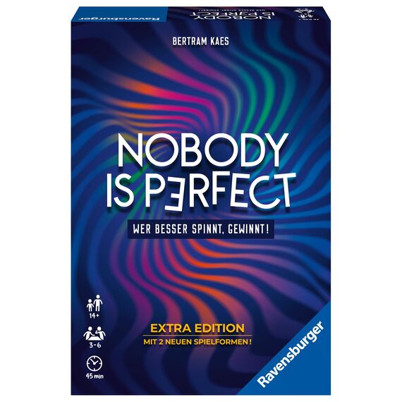 Ravensburger 26846 - Nobody is Perfect Extra Edition - Kommunikatives Kartenspiel, Silvesterspiel für die ganze Familie, Spiel für Erwachsene und Jugendliche ab 14 Jahren, für 3-6 Spieler