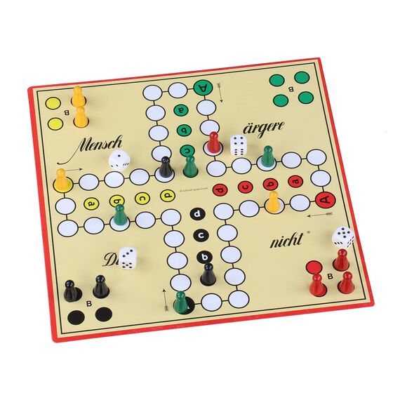 Idena 6102589 - Spielesammlung mit 150 Spielmöglichkeiten, inklusive original Mensch ärgere Dich nicht und Kniffel, für 1 bis 8 Spieler ab 6 Jahren