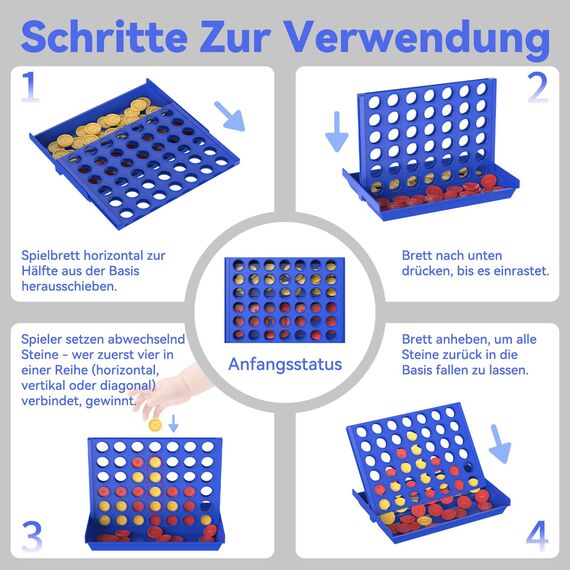 Pup Go Groß Format 4 in Einer Reihe Brettspiele für Kinder 3+, Weihnachen Geschenk fur Mädchen Jungen, Familie Brettspiele Outdoor, Perfekt als Partyspiel, Gesellschaftsspiel & Familienspaß