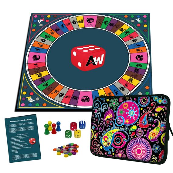 Alleswisser - Das Brettspiel mit App, interaktives Quiz-, Wissens- und Familienspiel für iOS und Android mit Tasche im Kunst & Kultur-Layout