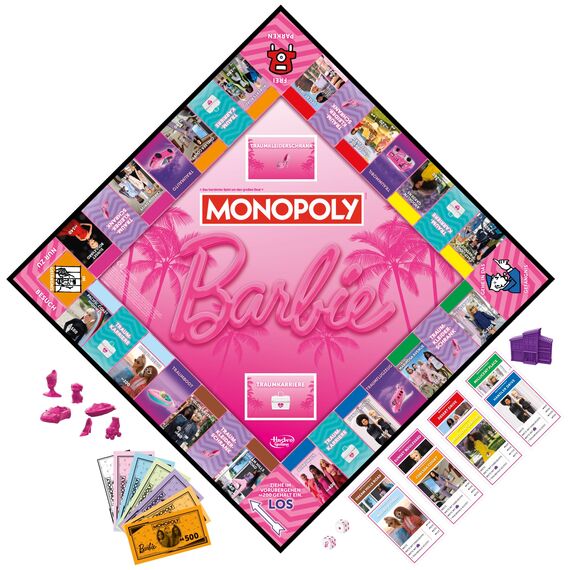 Monopoly Barbie Edition, das Klassische Brettspiel inspiriert von Barbies Traumwelt und ihren Abenteuern, originelles für Kinder und Teenager
