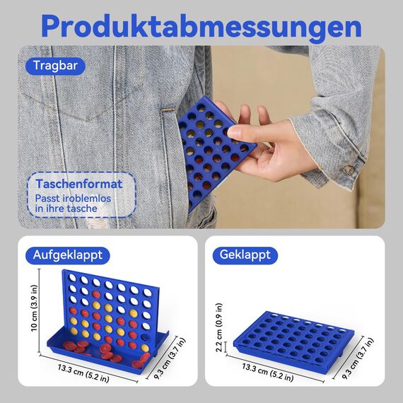Pup Go 4 in Einer Reihe im Taschenformat Für Kinder ab 3 Jahren, Perfektes Reisespiel, Ideal für Auto, Reisen & Flugzeug. Tragbares Strategiespiel für 2 Spieler