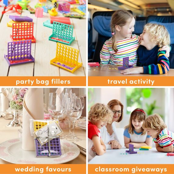 THE TWIDDLERS 8 Mini Vier Gewinnt Brettspiele für Jungen & Mädchen - Mitgebsel, Mitbringsel, Gastgeschenk, Giveaways für Kindergeburtstag