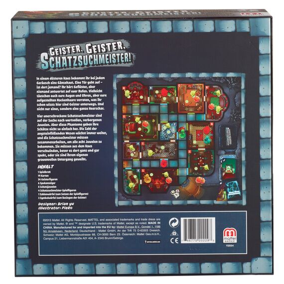 Mattel Games Y2554 - Geister, Geister, Schatzsuchmeister, Brettspiel, Gesellschaftsspiel ab 8 Jahren