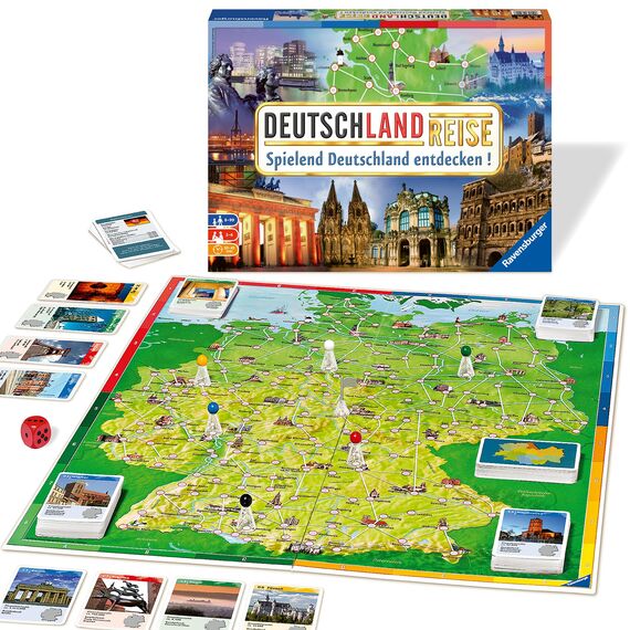 Ravensburger Familienspiel 26492 - Deutschlandreise - Familienklassiker ab 8 Jahren - Gesellschaftsspiel, Reise durch Deutschland, Brettspiel ab 8 Jahren für bis zu 6 Spieler
