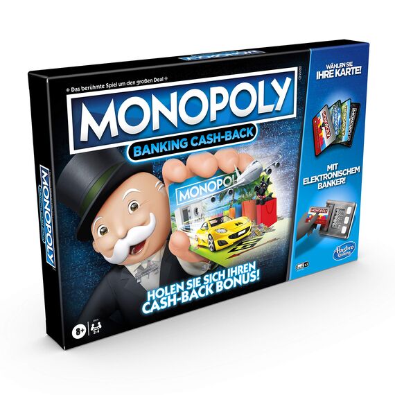 Monopoly Banking Cash-Back, die elektronische Version des beliebten, klassischen Spiels, elektronischer Punktestand und noch mehr Technologie, für die Familie
