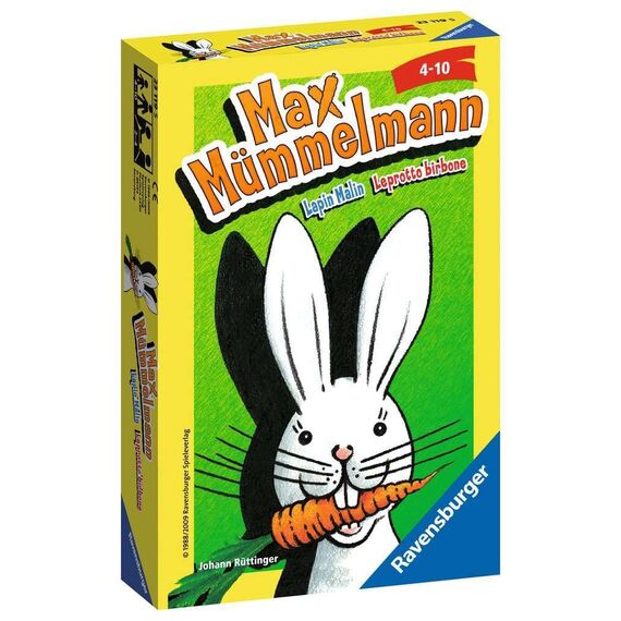 Ravensburger 23119 - Max Mümmelmann, Mitbringspiel für 2-4 Spieler, Kinderspiel ab 4 Jahren, kompaktes Format, Reisespiel, Hase & 20432 - Schwarzer Peter - Schaf, Kartenspiele ab 3 Jahren