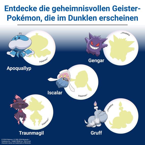 Ravensburger 22705 - Pokémon Labyrinth Glow in The Dark - Schiebespaß mit den beliebtesten Pokémon für 2-6 Personen ab 7 Jahren: Im Hellen und Dunkeln spielbar