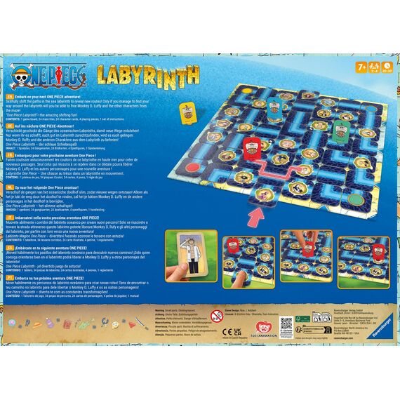 Ravensburger 22887 - One Piece Labyrinth - Der Spieleklassiker für 2-4 Spieler ab 7 Jahren im Look Einer der erfolgreichsten Anime-Serien Aller Zeiten