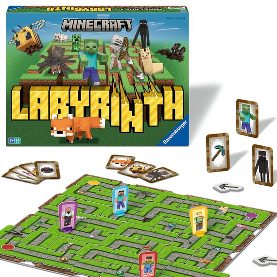 Ravensburger 24684 - Minecraft Labyrinth - Der Spieleklassiker für 2-4 Spieler ab 7 Jahren mit Charakteren und Gegenständen aus dem Computerspiel Minecraft