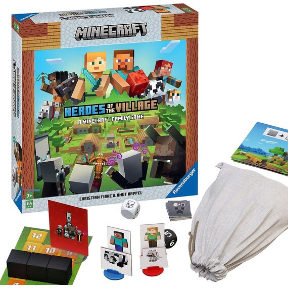 Ravensburger 20914 Minecraft Heroes of The Village - Kooperatives Familienspiel für 2-4 Spieler ab 7 Jahren