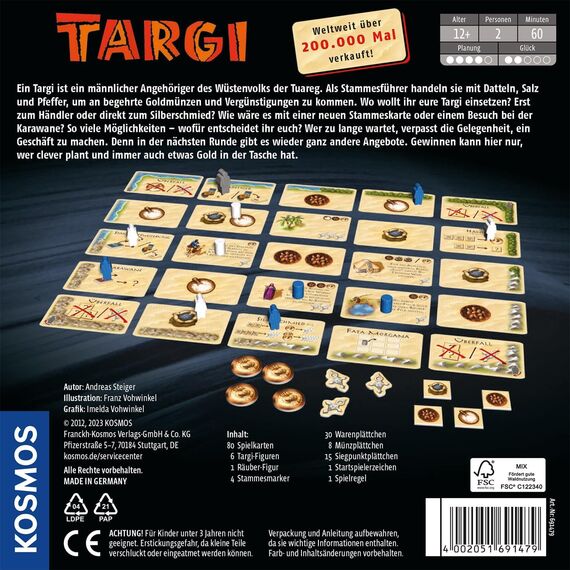Kosmos 691479 Targi, Spiel für Zwei, Brettspiel, Gesellschaftsspiel, Spiele für 2 Personen, Strategiespiel