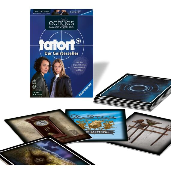 Ravensburger 24860 - Echoes Tatort: Der Geisterseher - Hörspiel, Gesellschaftsspiel für Erwachsene und Jugendliche ab 14 Jahren, kleine Geschenke
