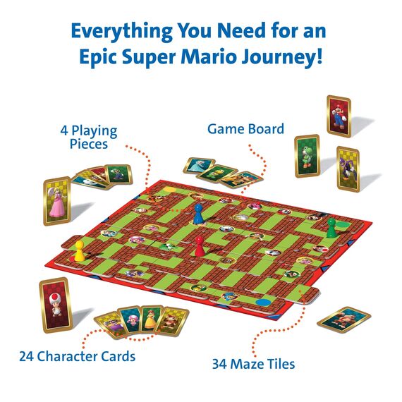 Ravensburger Familienspiel 26063 - das Verrückte Labyrinth Super Mario - mit den Figuren aus Super Mario- EIN Spieleklassiker für die ganze Familie!