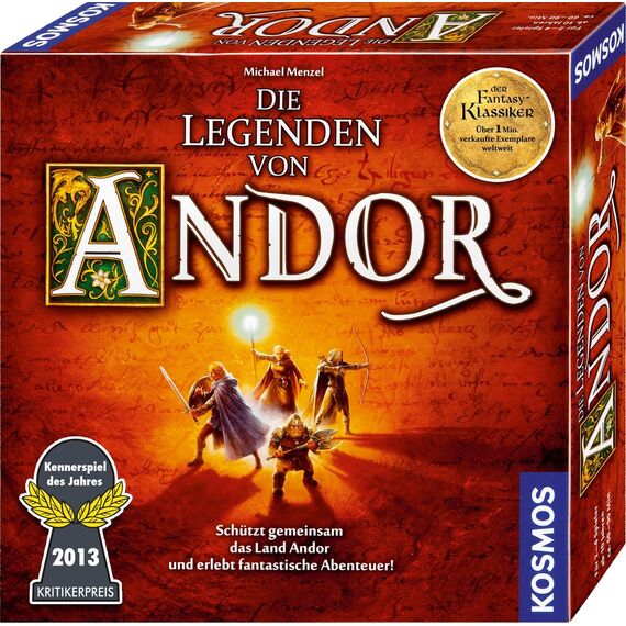 KOSMOS 691745 Die Legenden von Andor - Das Grundspiel, Der Fantasy-Klassiker, Kennerspiel des Jahres 2013, kooperatives Fantasy-Brettspiel ab 10 Jahren