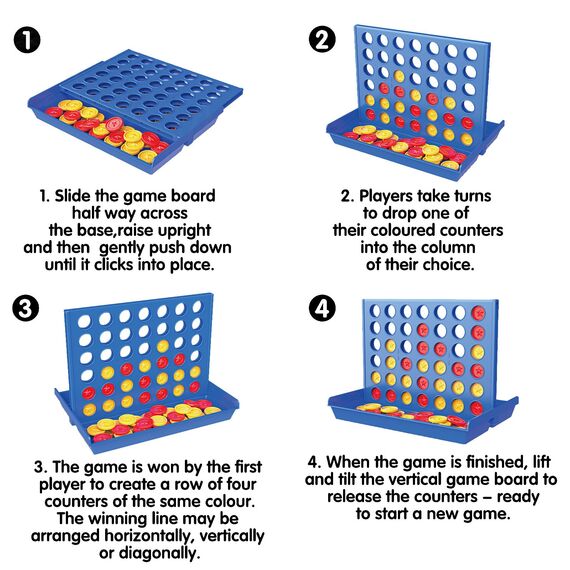 ZUNIPLEX 4 In a Row Groß,Lernspielzeug für Kinder,Strategiespiel für Kinder ab 3 4 5 6 7 8,Jedes runde Stück hat einen Durchmesser von 3 cm（Groß）