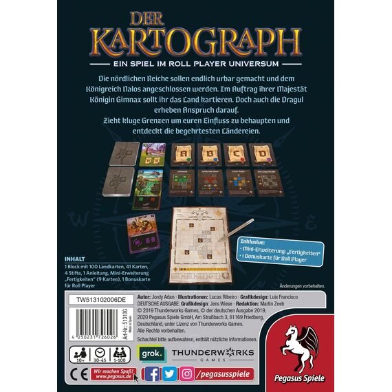Pegasus Spiele 51310G - Der Kartograph, C-rahmenlos