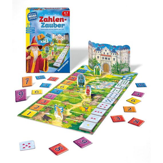 Ravensburger 24964 - Zahlen-Zauber - Spielen und Lernen für Kinder, Lernspiel für Kinder ab 4-7 Jahren, Spielend Neues Lernen für 2-4 Spieler