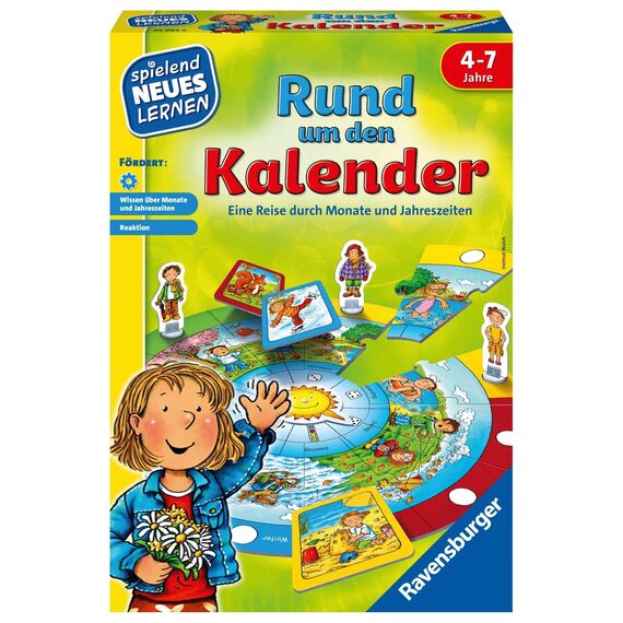 Ravensburger 24945 - Der verdrehte Sprach-Zoo - Spielen und Lernen für Kinder, Lernspiel für Kinder von 4-7 Jahren, Spielend Neues Lernen für 2-4 Spieler & 24984 - Rund um den Kalende