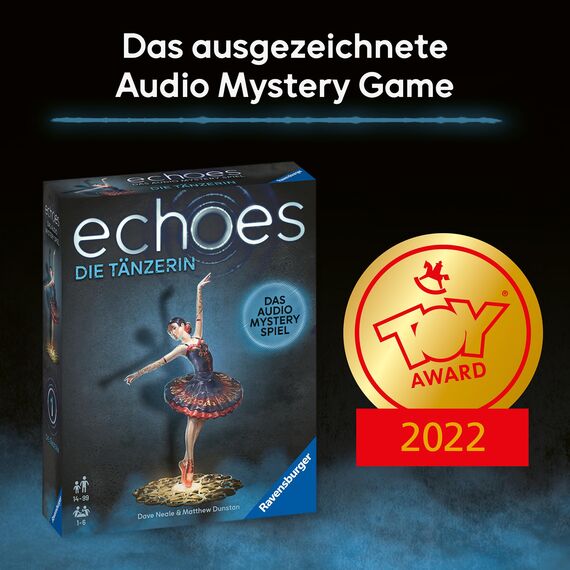 Ravensburger 20812 Echoes Die Tänzerin - Empfehlungsliste 2022 Spiel des Jahres, Hörspiel, Gesellschaftsspiel für Erwachsene und Jugendliche ab 14 Jahren, kleine Geschenke