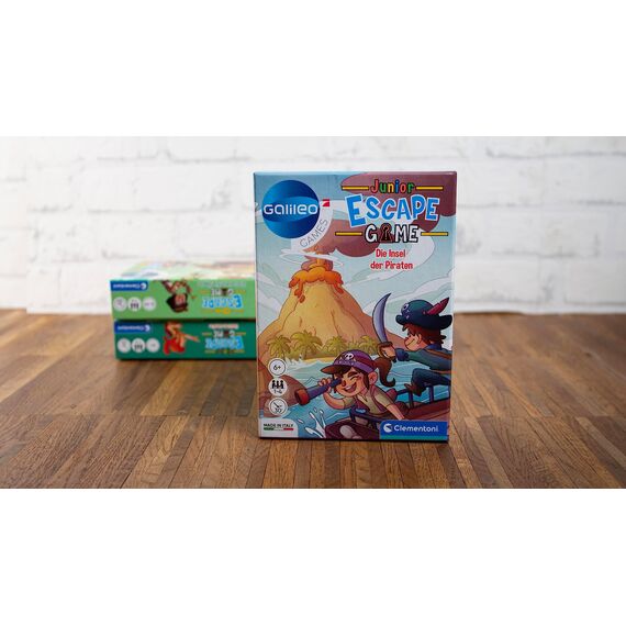 Clementoni Galileo Escape Game Junior - Die Insel der Piraten - Escape Spiel für Kinder ab 6 Jahren - Gesellschaftsspiel & Familienspiel 59337
