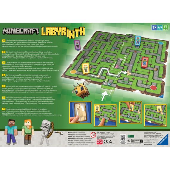 Ravensburger 24684 - Minecraft Labyrinth - Der Spieleklassiker für 2-4 Spieler ab 7 Jahren mit Charakteren und Gegenständen aus dem Computerspiel Minecraft