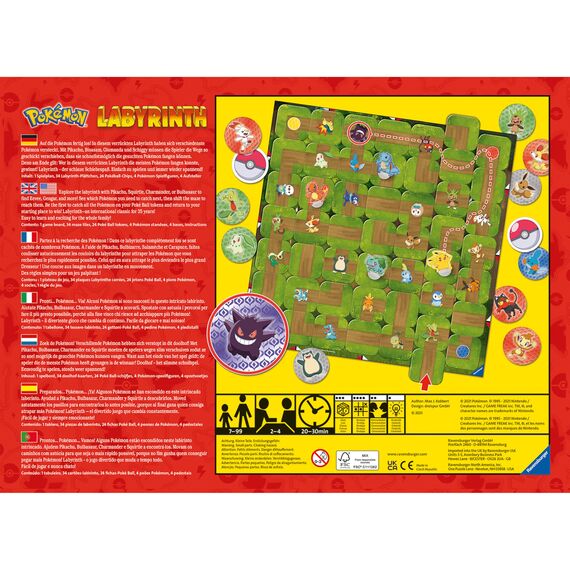 Ravensburger 26949 - Pokémon Labyrinth - Familienspiel für 2-4 Spieler ab 7 Jahren