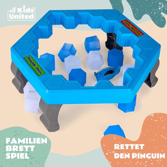 all Kids United® Rettet den Pinguin actiongeladenes Familien-Brettspiel Gesellschaftsspiel für Kinder ab 3 Jahren und Erwachsene