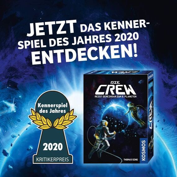 Kosmos 691868 Die Crew - Reist gemeinsam zum 9. Planeten, Kennerspiel des Jahres 2020, kooperatives Kartenspiel für 3 bis 5 Personen, mit Variante für 2 Personen, Gesellschaftsspiel: 2-5 Spieler