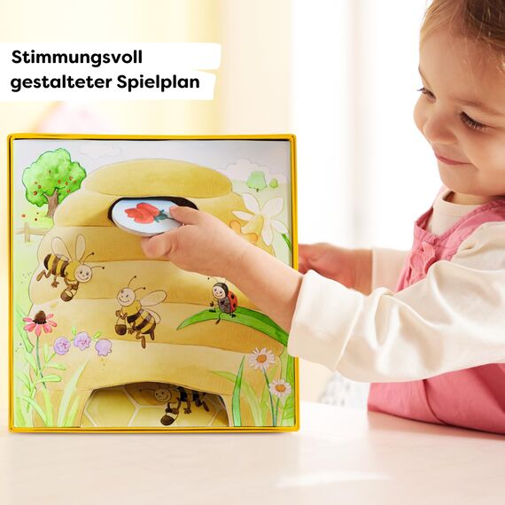 HABA – Meine ersten Spiele: Hanni Honigbiene – Kooperatives Würfel- und Farbspiel – Für Kinder ab 2 Jahren – Mit 3D-Bienenstock und Holzfigur – 1301838001