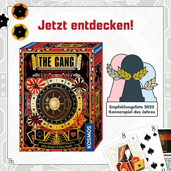Kosmos 683887 The Gang Das kooperative Pokerspiel für 3-6 Spielerinnen und Spieler ab 10 Jahren, Im Team pokern, Tresore knacken und die Pokerhände einschätzen