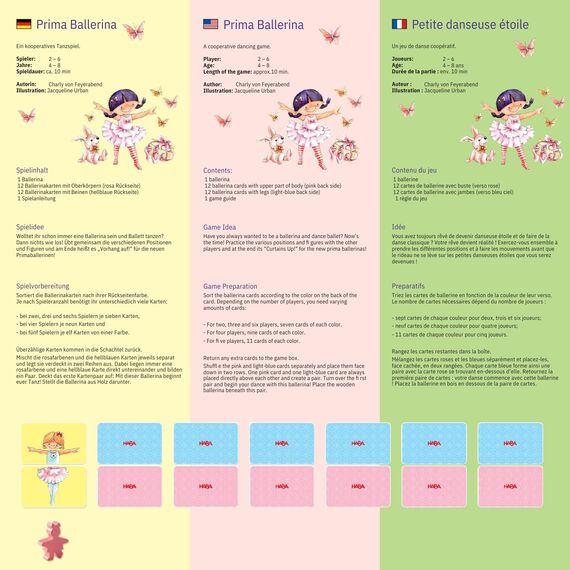 HABA Prima Ballerina – Tanzspiel für 2-6 Kinder – Zum Figuren Nachtanzen – Kooperatives Spiel zum Thema Ballett ab 4 Jahren – 1005979001