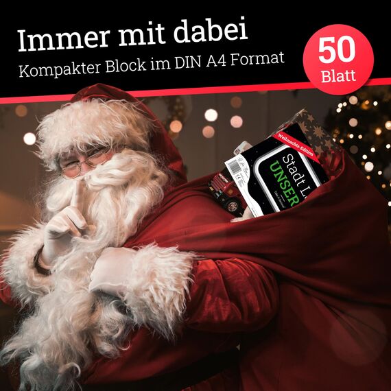 Weihnachtsspiel: Stadt Land Unseriös Weihnachts-Edition | Geschenkidee | Stadt Land Fluss mit 72 Kategorien. Lustiges Familienspiel für Weihnachten | DIN-A4 Spielblock | Weihnachtszeit & Advent
