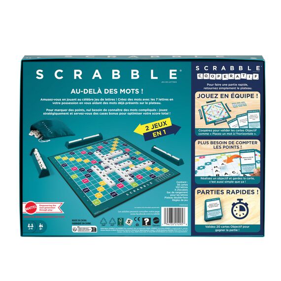 Mattel Games Scrabble Zwei in Eins, Version: Französisch, HWD44