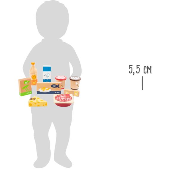 small foot Gefrier- und Kühlwaren-Set "fresh" aus Holz, für Kaufladen und Kinderküche, 9-teilig, ab 3 Jahren, 11441