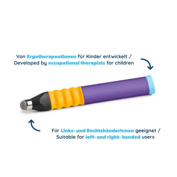 Edurino Ergonomischer Eingabestift | Tablet Stift für Kinder | Eingabestift für Edurino Figuren | Lernspiele ab 4 Jahren | Dreipunktgriff | Stylus Touch Pen (Lila)