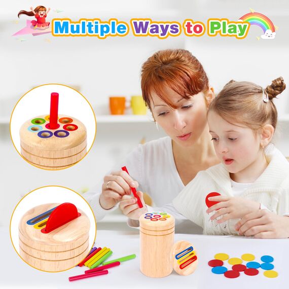 Montessori Spielzeug ab 1 Jahr, Spielzeug ab 1 2 Jahre Mädchen Jungen Baby Spielzeug Geschenk Mädchen Jungen 1 2 Jahre Farbe Sortierspiel Kinderspielzeug Motorikspielzeug Holzspielzeug ab 1 Jahr