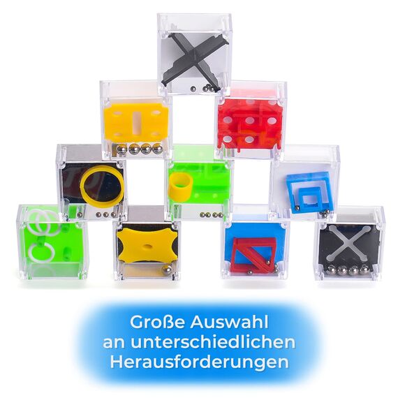 Magicat Premium Geduldspiele Set I 10 Herausfordernde Geduldspiele für Kinder BZW. Knobelspiele für Erwachsene I Ideales Mitgebsel Kindergeburtstag I Spaßige Lernspiele für Feinmotorik