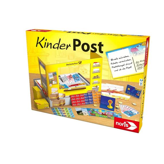 noris Kinderpost - Klassisches Kinder-Rollenspiel, inkl. Postschalter und viel Postzubehör, Postkarten, Briefe, Pakete, für Kinder ab 4 Jahren