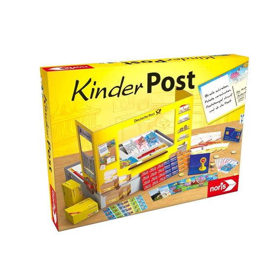 noris Kinderpost - Klassisches Kinder-Rollenspiel, inkl. Postschalter und viel Postzubehör, Postkarten, Briefe, Pakete, für Kinder ab 4 Jahren