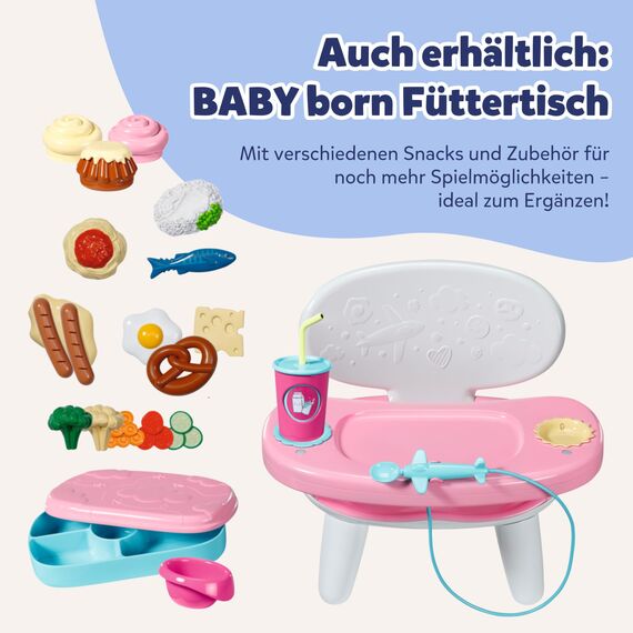 BABY Born Snack Shop - Essensstand für Puppen mit Soundeffekten - 25 Verschiedene Fastfood-Snacks - Hochwertiges Puppenzubehör- Geeignet für Kinder ab 3 Jahren